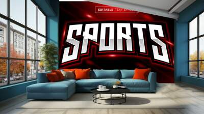 Esport gamer editable text effect Wall mural