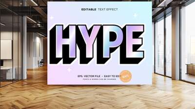 Holographic hype editable text effect Wall mural