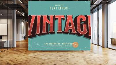 Vintage retro editable text effect, rough warp style Wall mural