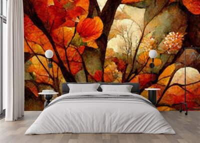 abstract autumn illustration Wall mural