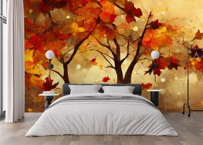 abstract autumn illustration Wall mural