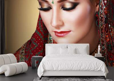 indian beauty face Wall mural