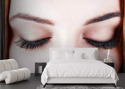 two closed womanish eyes Wall mural