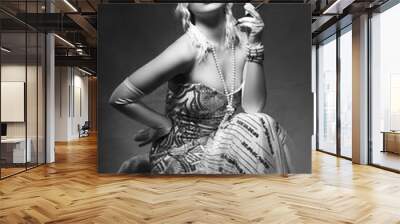 woman retro flapper style Wall mural