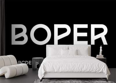 boper, futuristic modern geometric font	
 Wall mural