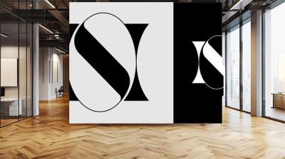 luxury and elegant monogram letter S font glamour style Wall mural