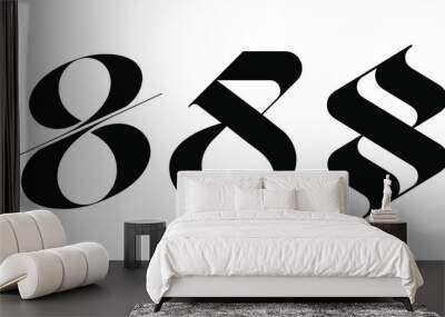 number 8 eight logo vector set Wall mural