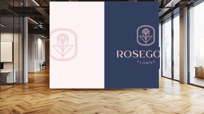 Rose gold logo vector art Wall mural