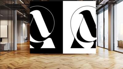 unique monogram letter A logo Wall mural