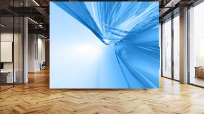 3d illustartion of abstract blue technology speed concept Wall mural