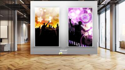 Crowd of people. Concert illustration Wall mural