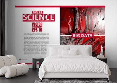 Design templates for brochure, magazine, flyer, booklet with 3D rendering technology concept Wall mural