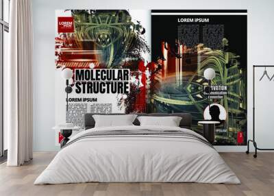 Design templates for brochure, magazine, flyer, booklet with technology concept Wall mural