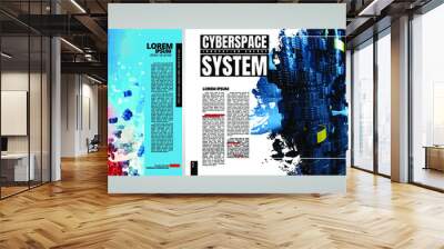 Design templates for brochure, magazine, flyer, booklet with technology concept Wall mural