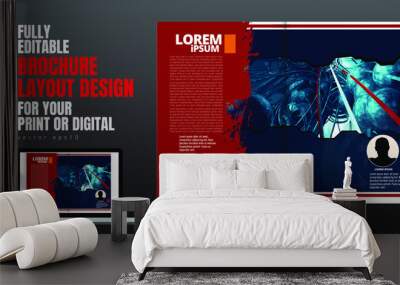 Layout ready for use for business brochure, annual report or magazine Wall mural