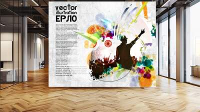 Poster of new year party. Vector illustration  Wall mural