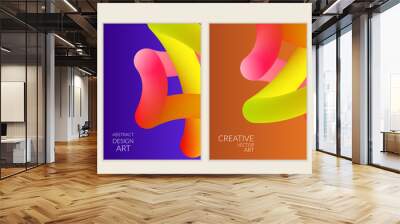 Creative modern cover template 3d liquid fluid color shape Wall mural