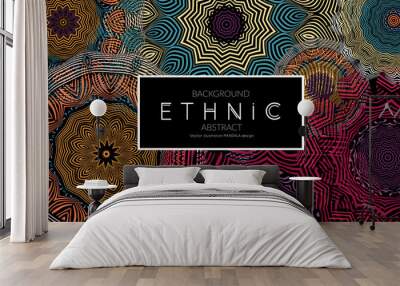 Ethnic banners template with floral Mandala ornament. Wall mural