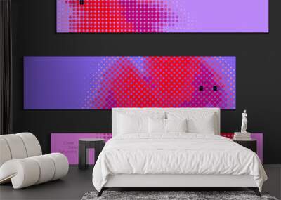 Geometric halftone gradient texture cover banner template Wall mural