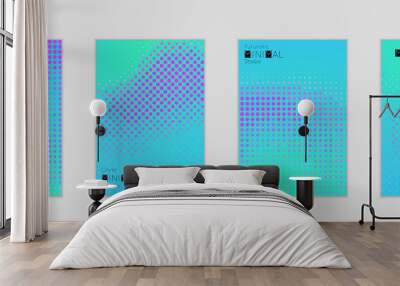 Geometric halftone gradient texture cover banner template Wall mural