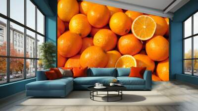 Basket of oranges Wall mural