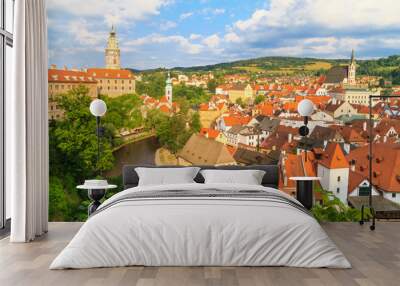 Cesky Krumlov / Krumau, View on Castle Tower, UNESCO World Herit Wall mural