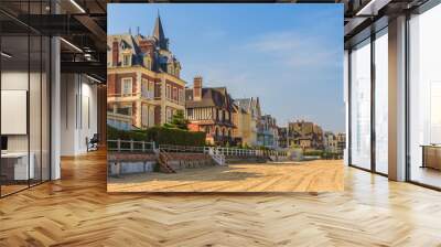 Trouville sur Mer beach promenade, Normandy, France Wall mural