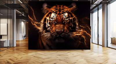 lightning tiger portrait  Wall mural