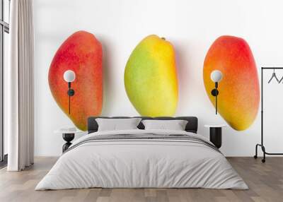 Fresh colours baby mango isolated on white background. Wall mural