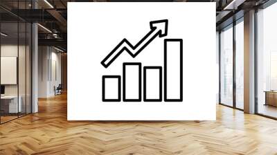 Growth business graph line icon. Achievement icon. Business icon isolated on white background. Transparent background, minimalist symbol. Vector images Wall mural