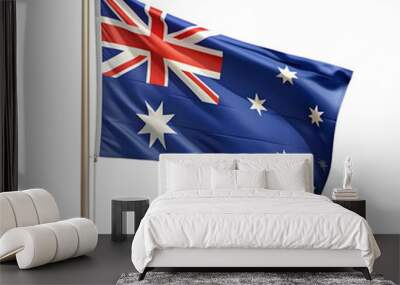 Australian flag with pole on white background Wall mural