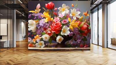 beautiful flowers spring and summer flower Wall mural