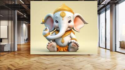 Close-up of statue of Ganesh Close up beautiful hindu god ganesha statue god of success
 Wall mural