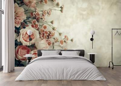 Vintage old flower backgrounds - vintage effect style pictures Wall mural