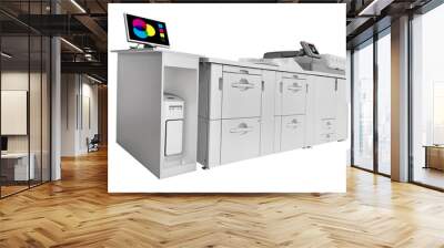 Modern Digital printing machine isolated on white. Clipping path included in file Wall mural