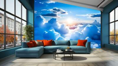 clouds and sun Wall mural