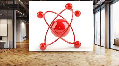 Model of atom isolated on white background Wall mural