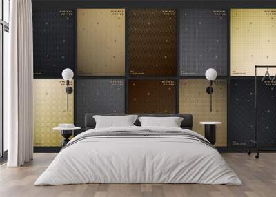 Abstract black and gold color minimal covers pattern design	 Wall mural