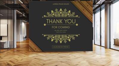 classic gold thank you wedding card Wall mural