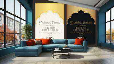 Elegant graduation invitation template with ornament Wall mural