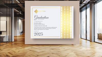 Elegant graduation invitation template with ornamental border Wall mural