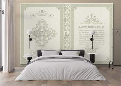 Luxury 0rnamental book cover design Wall mural