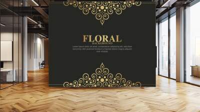 Luxury gold decorative floral frame background Wall mural