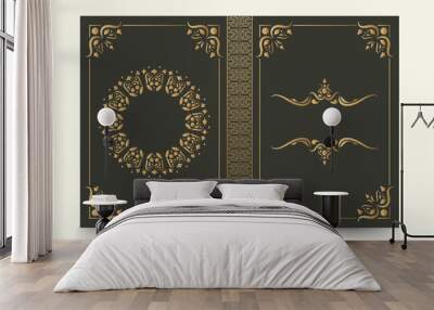 Luxury ornamental book cover design Wall mural