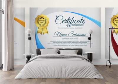 Membership certificate best award diploma set. Wall mural