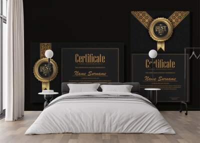 premium golden black certificate template design Wall mural