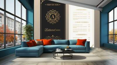 restaurant menu with elegant ornamental style Wall mural