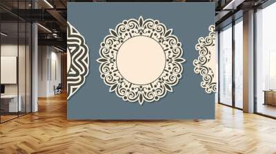 Vector isolated vintage label design with circle frame Wall mural