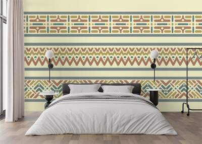 Vintage ornament style ethnic seamless borders set Wall mural