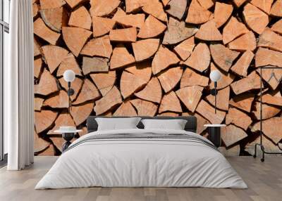 Brennholz, Holztextur, Hintergrund Wall mural